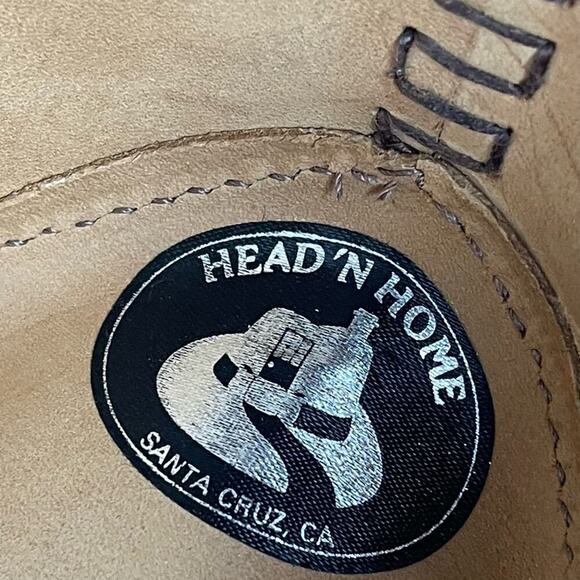 Head N Home “Duke” Suede Leather Hat, Unisex,  Leather banded Trim/Feather, Tan - Picture 6 of 8